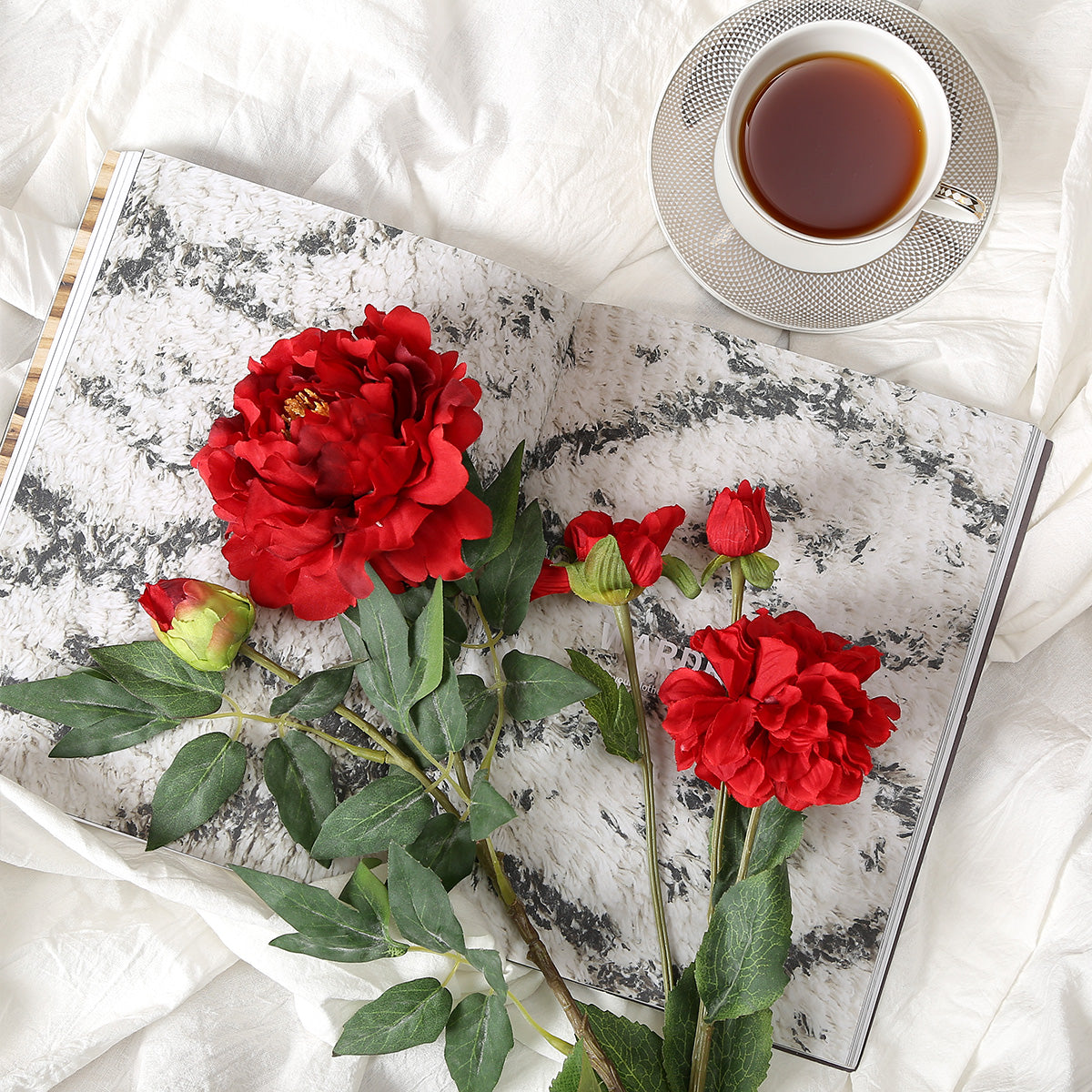 Peony Red Flowers