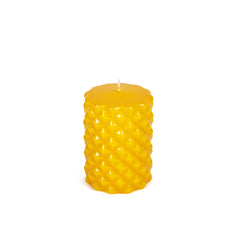 Spikes Pillar Candle Yellow SM