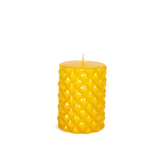 Spikes Pillar Candle Yellow SM