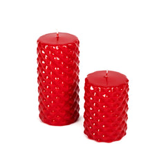 Spikes Pillar Candle Red Small