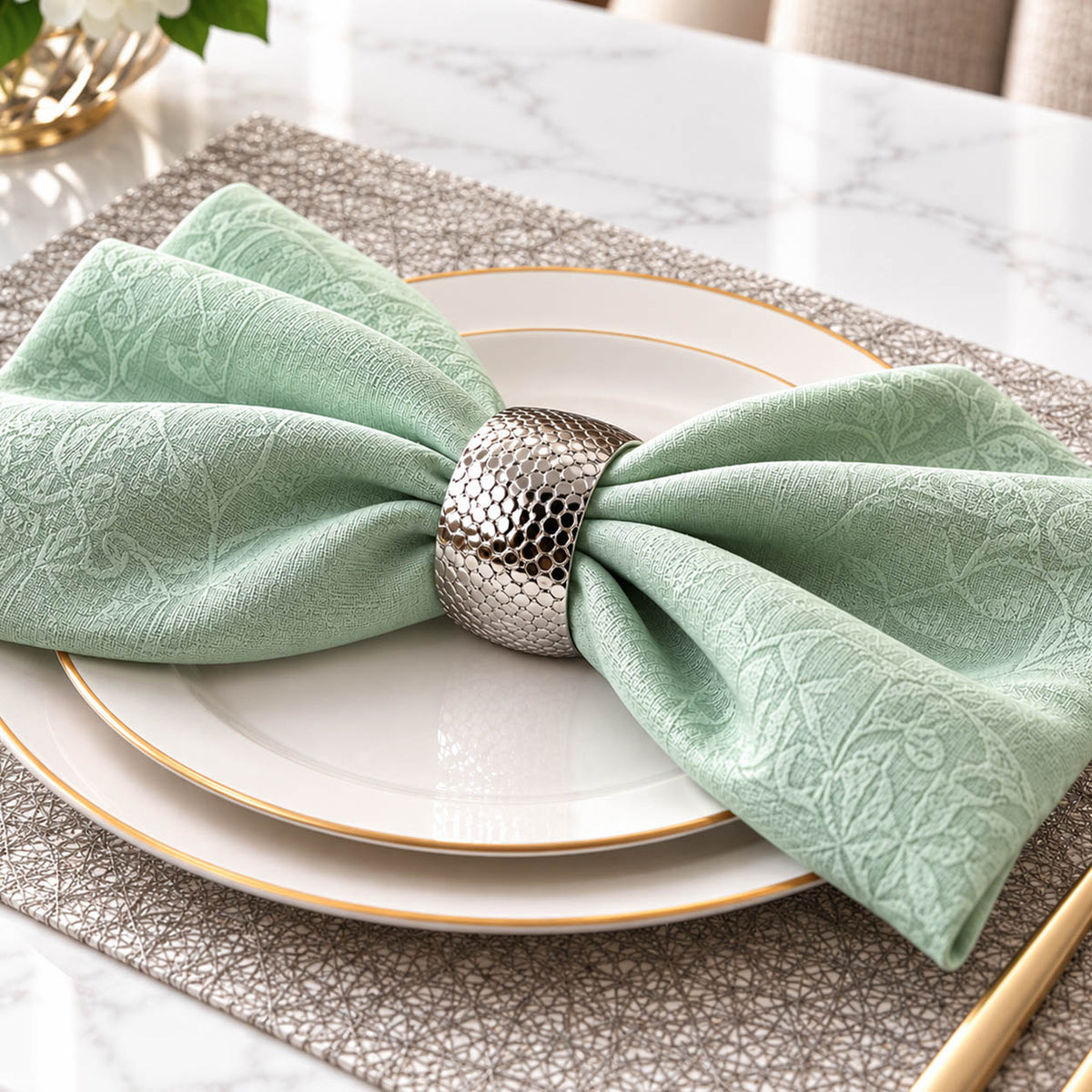 Aure Napkin Ring Nickel