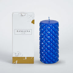 Spikes Pillar Candle Blue Large