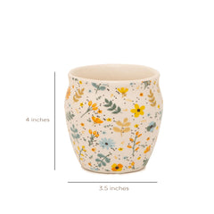 Darza Kulhad Floral Multi Set Of 4