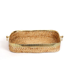 Aspen Cane Basket with Brass Handle