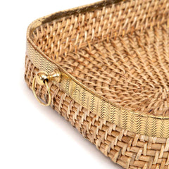 Aspen Cane Basket with Brass Handle
