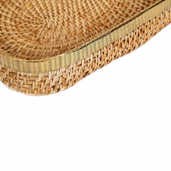 Aspen Cane Basket with Brass Handle