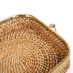 Aspen Cane Basket with Brass Handle