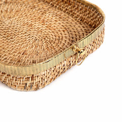 Aspen Cane Basket with Brass Handle