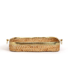 Aspen Cane Basket with Brass Handle