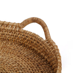 Aspen Rattan Round Tray with Handle