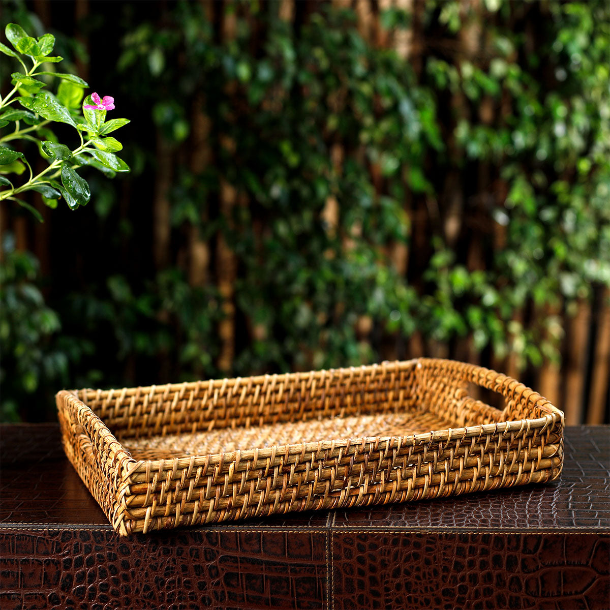 Aspen Rattan Rectangular Tray