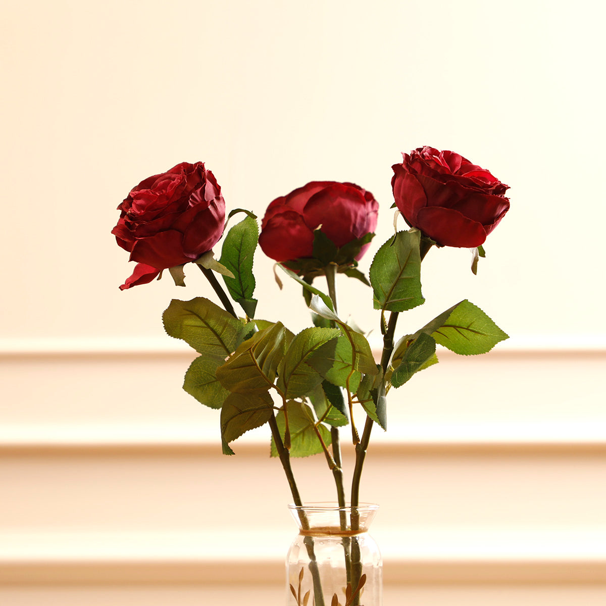 Peking Cabbage Rose with Leaves Maroon