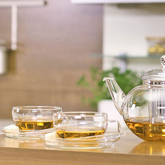 Jenaer Glas, Cup With Glass Saucer Set of 2