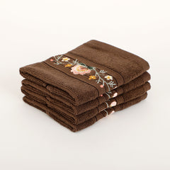 Cassia Brown Face Towel Set of 4