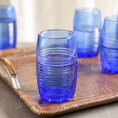 Isadore Drinking Glass Set of 6 Blue