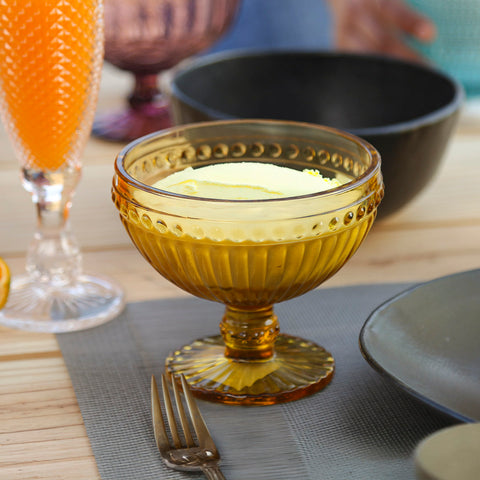 Tielle Amber Ice Cream Bowl Set of 6