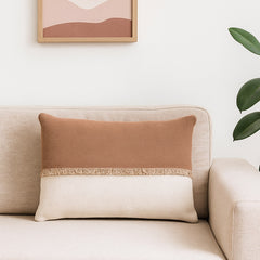 Lucas Cushion Cover Brown & Cream