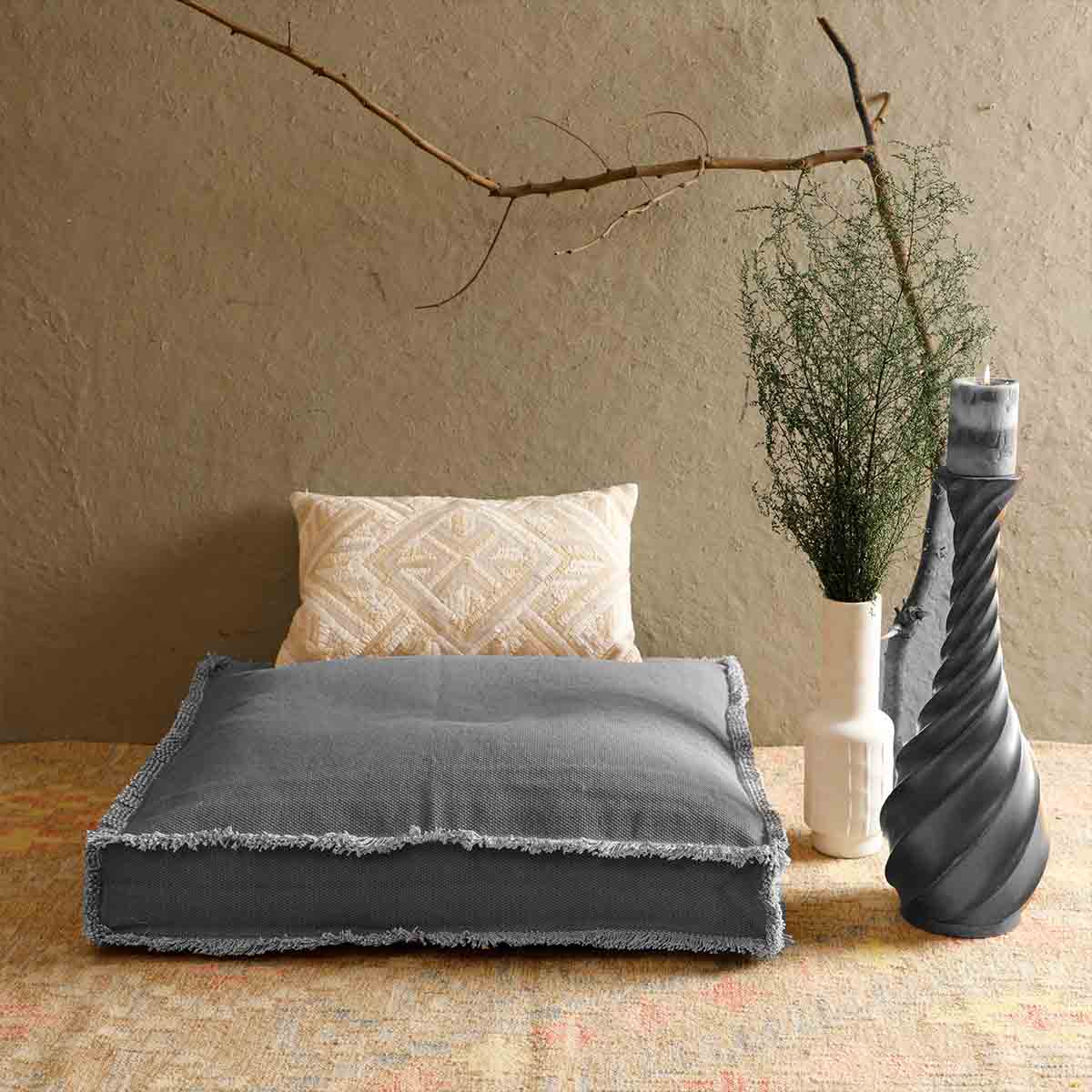 Lucas Floor Cushion Blue Medium