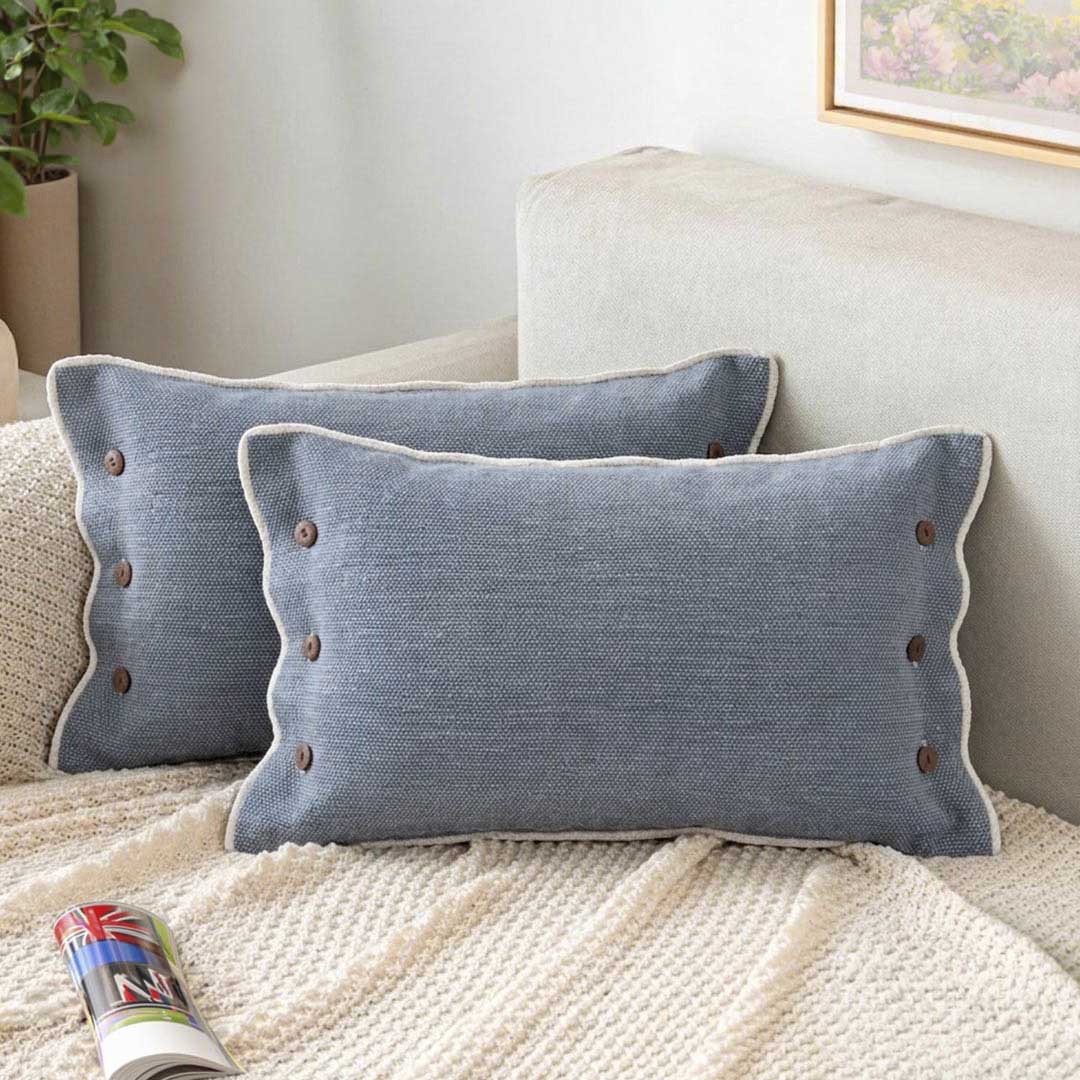 Lucas Cushion Cover Dark Blue