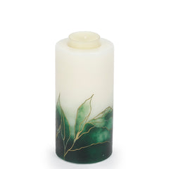 Watercolour Green Candle Large