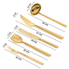 Herdmar 123-Piece Gold Stainless Steel Sobor Cutlery Set