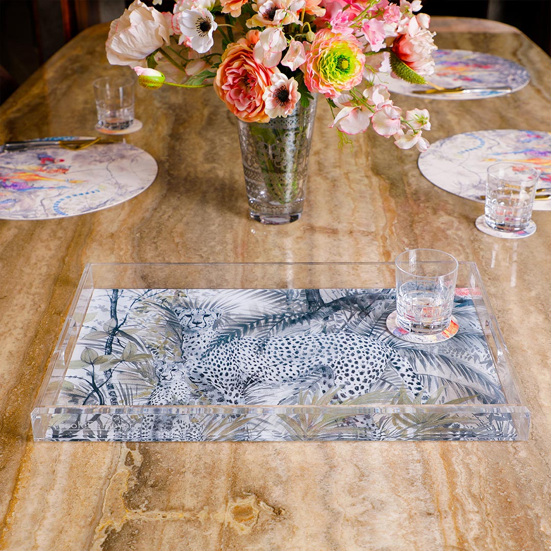 Nicolette Mayer Chettah Xl 22 x 15 Inch Acrylic Tray