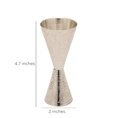 Ornate Brass Jigger Silver