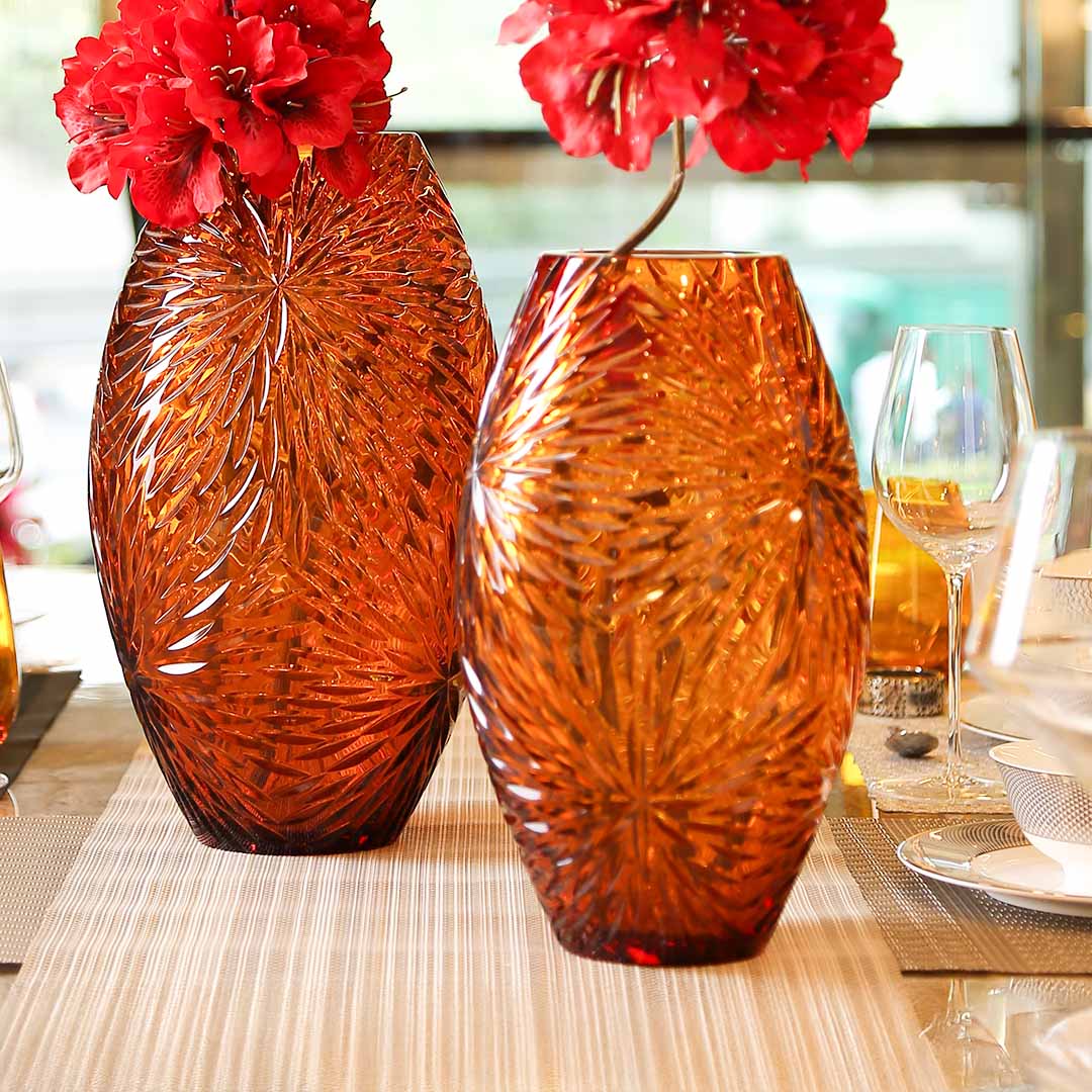 Crystal Vase Amber Small