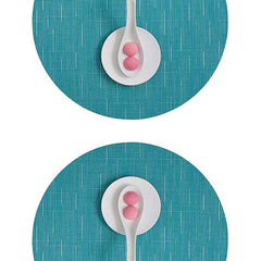 Chilewich Bamboo Round Table Mat Teal