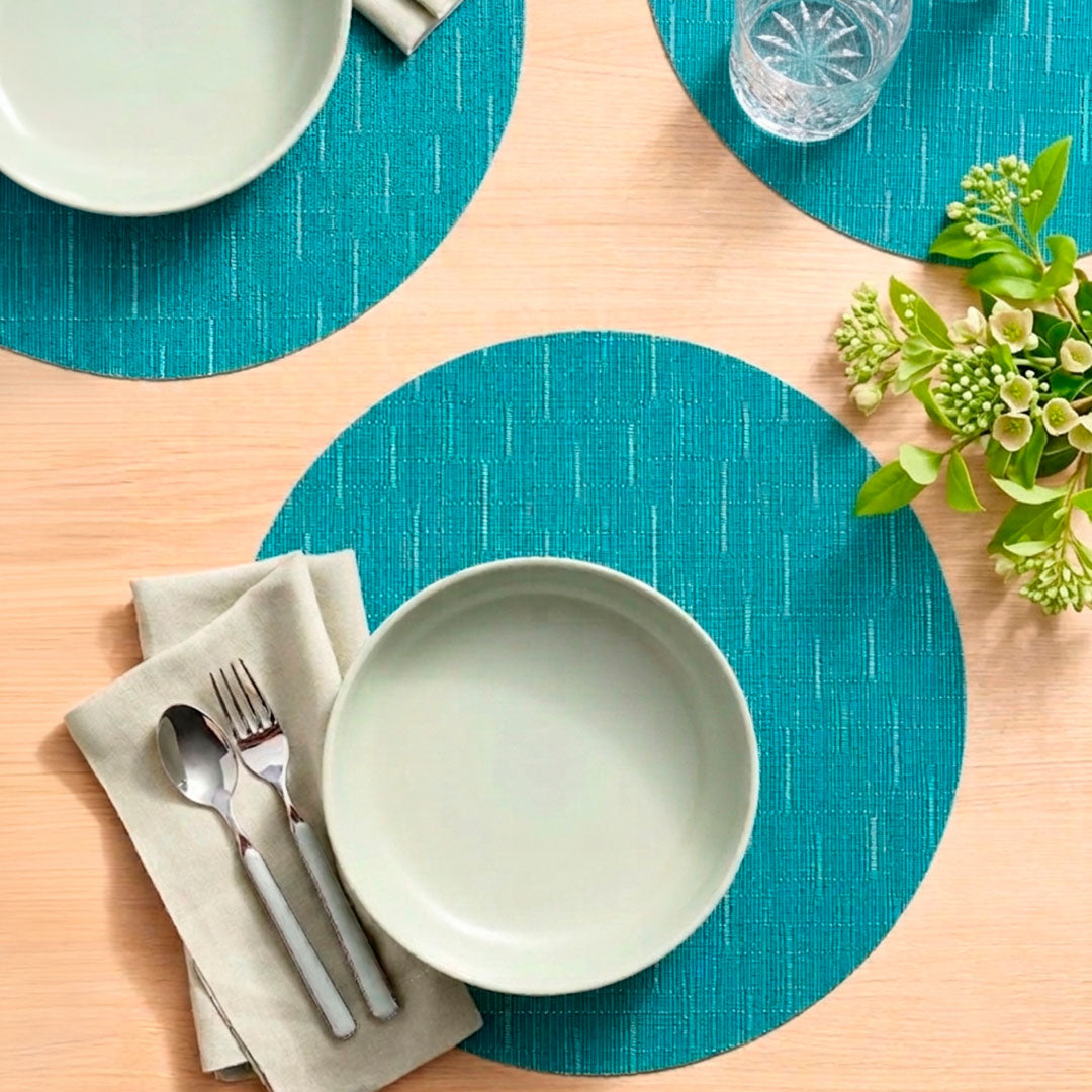 Chilewich Bamboo Round Table Mat Teal