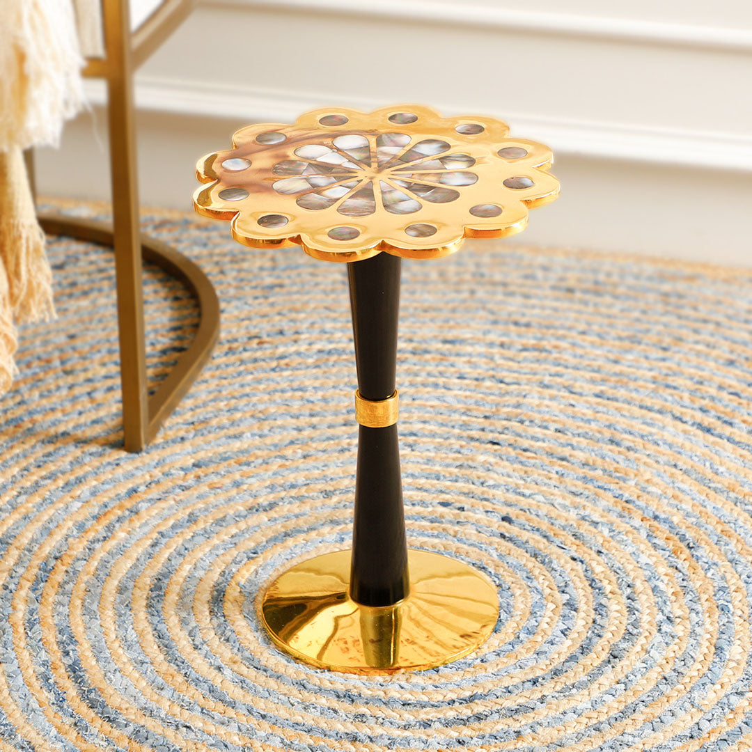 Kismet Table Black and Brass Small