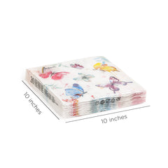 Ambiente Cocktail Napkin 25 x 25 CM Butterfly Collection White Set of 20