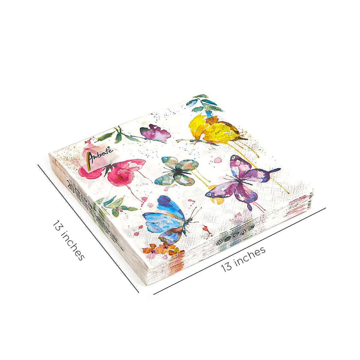Ambiente Napkin 33 x 33 CM Butterfly Collection White Set of 20