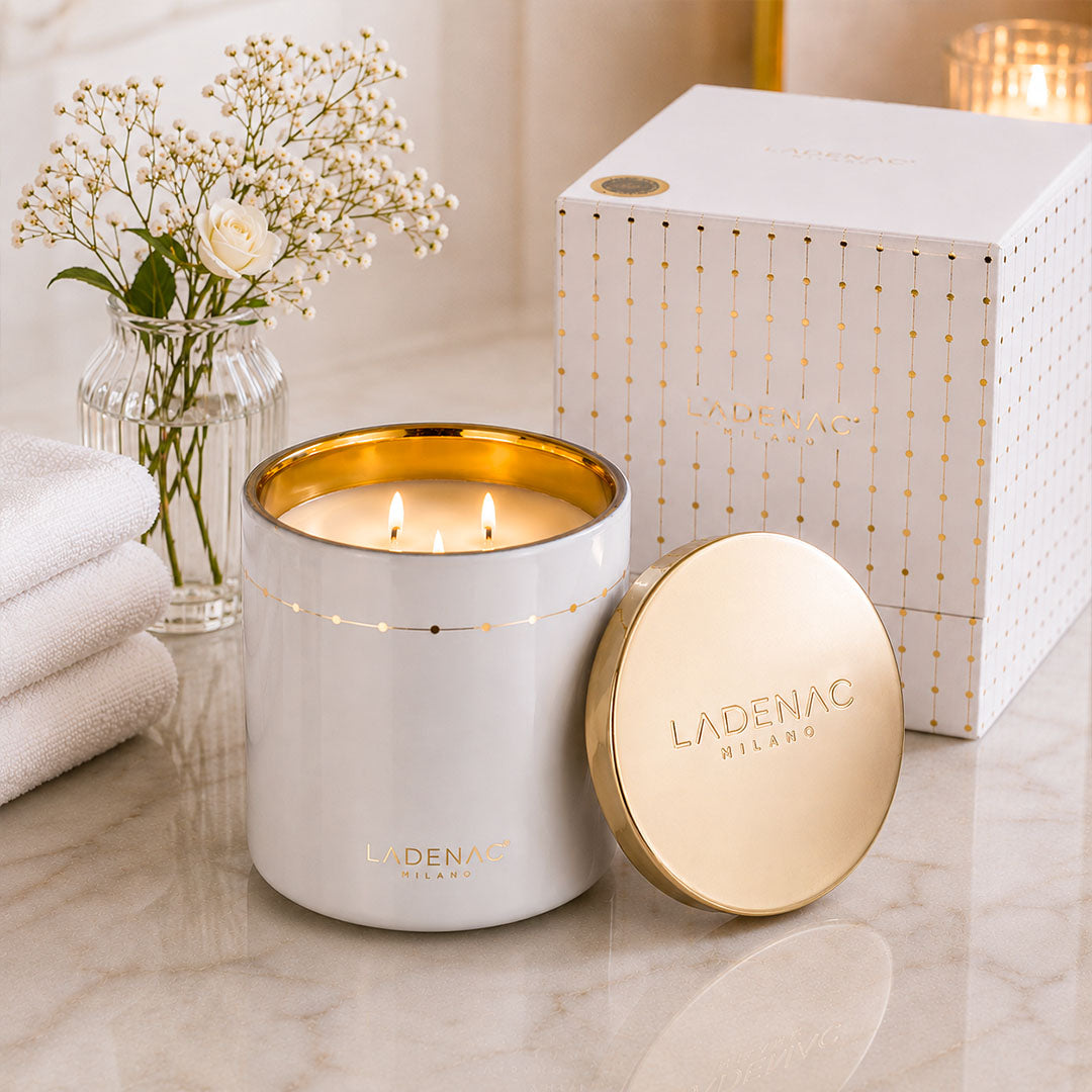 Ladenac Lui & Lei Details 12 x 12 White Jar Candle