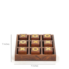 Wood Inlay Tic Tac Toe Game Set