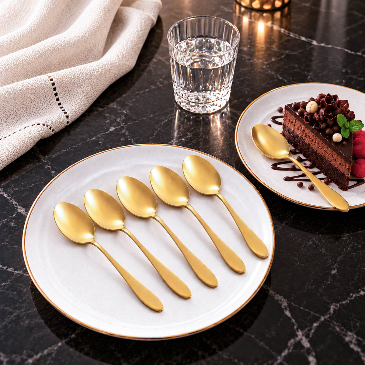 Elio Dinner Spoon Set Of 6 Gold