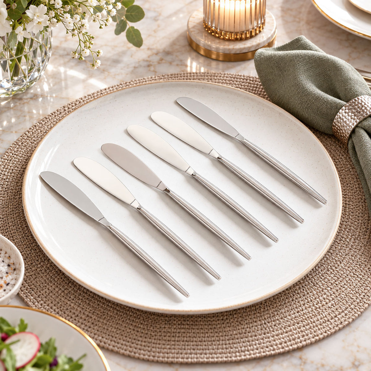 Oriana Table Knife Set Of 6 Silver