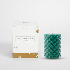 Manulena Tropical Green Spikes Pillar Candle Small