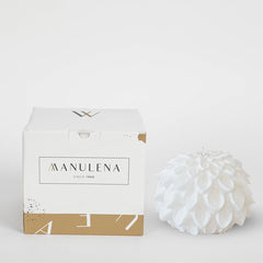 Manulena Matt White Dahlia Candle Small