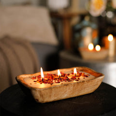 Amaris Candle in Mango Wood Large