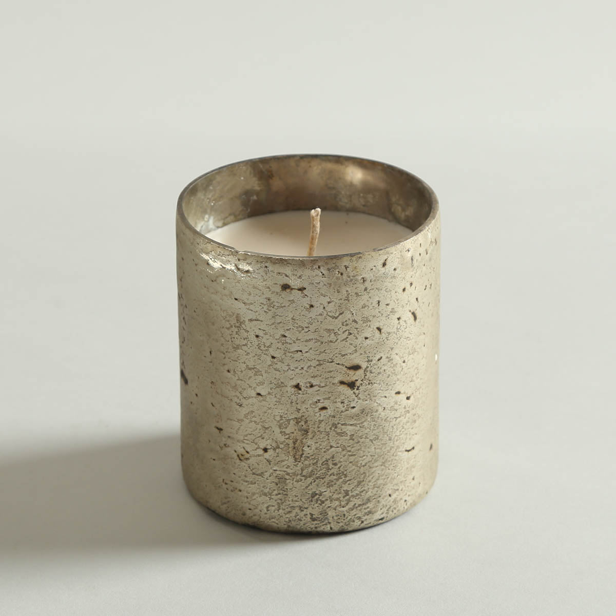 Meraki Glass Candle in Silver Antique