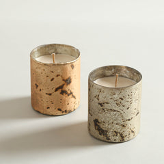 Meraki Glass Candle in Silver Antique