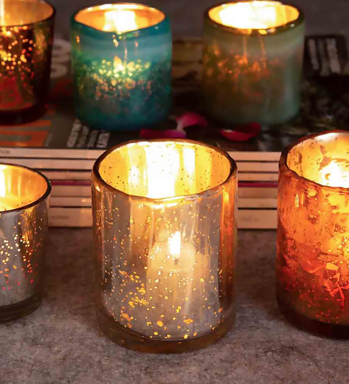 Imani Orange Candle Holder