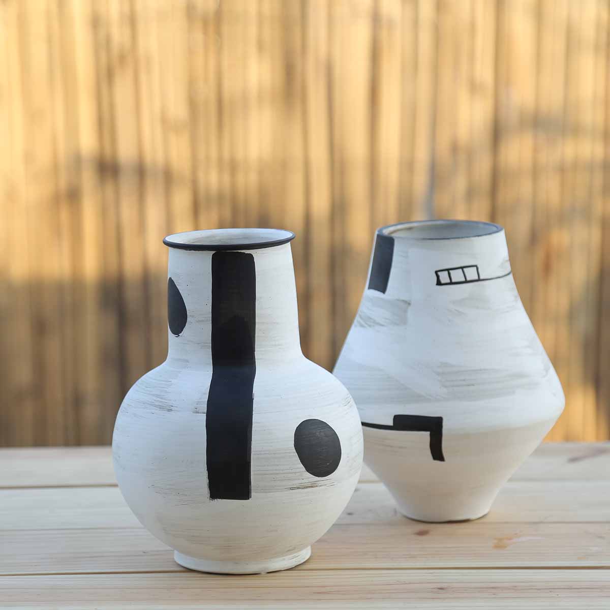 White Retro Vase Large