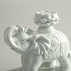 Trumping Elephant White Porcelain Decor Object