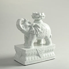 Trumping Elephant White Porcelain Decor Object