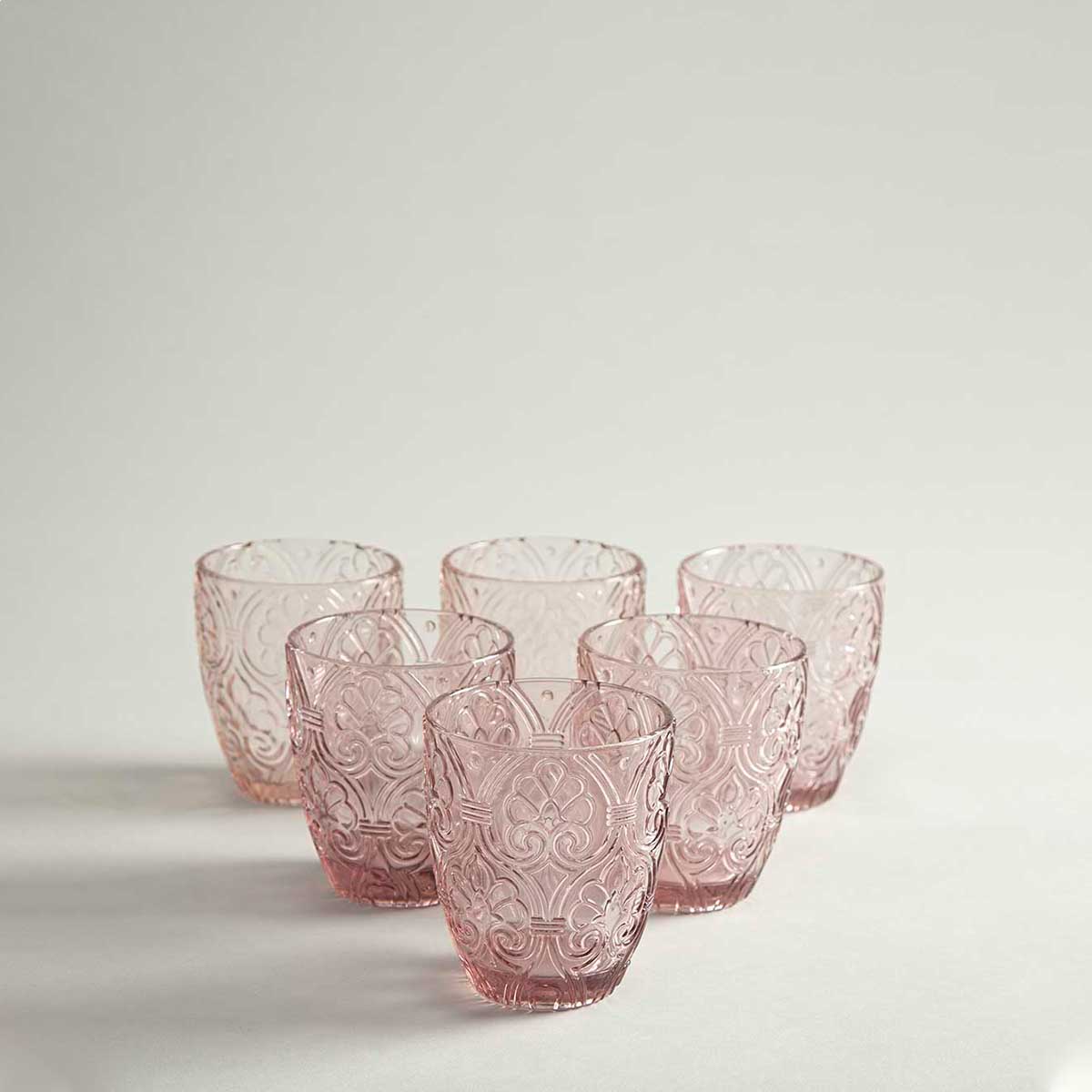 Almassy Pink Glass Set of 6