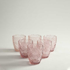 Almassy Pink Glass Set of 6