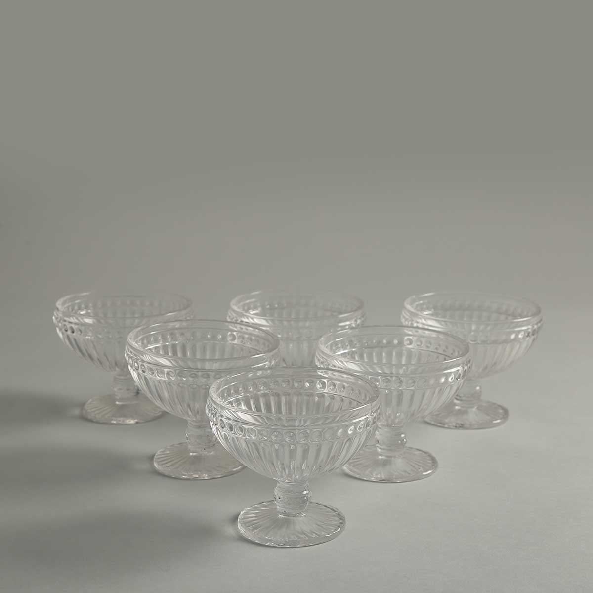 Tielle Clear Ice Cream Bowl Set of 6