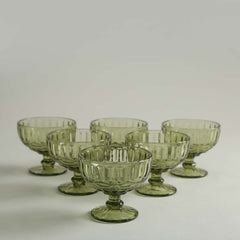Rouchere Green Ice Cream Bowl Set of 6